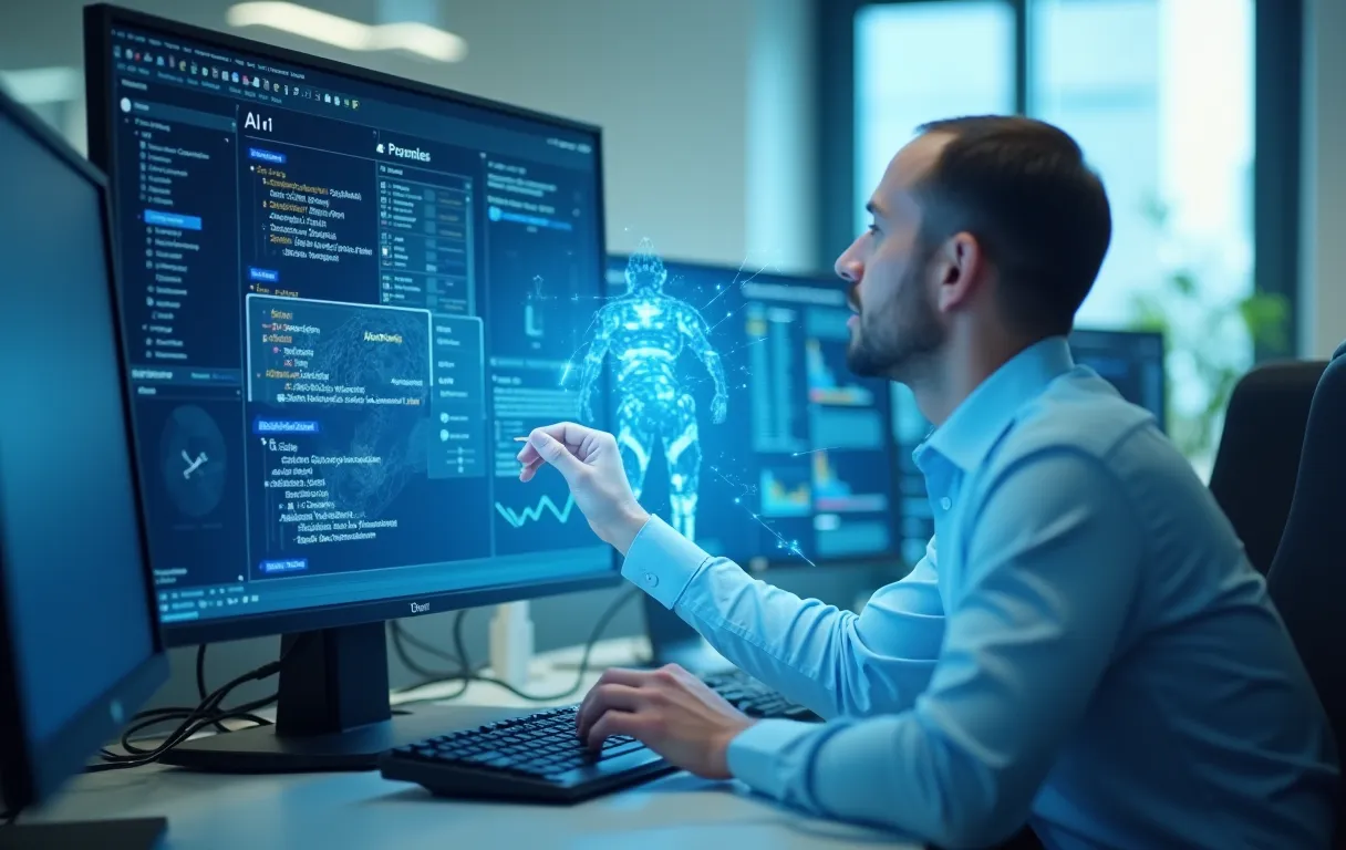 A person editing and refining an AI-generated draft on screen