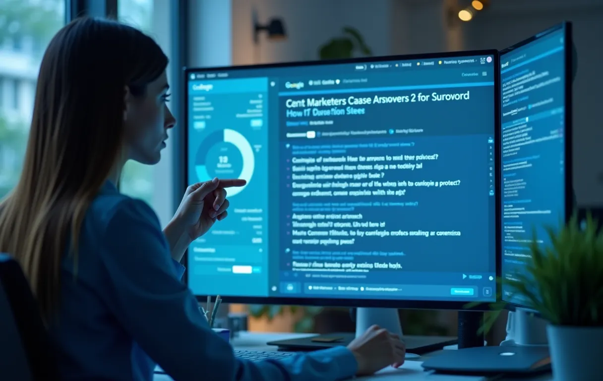 A marketer reviewing how content is cited in an AI-generated answer on screen