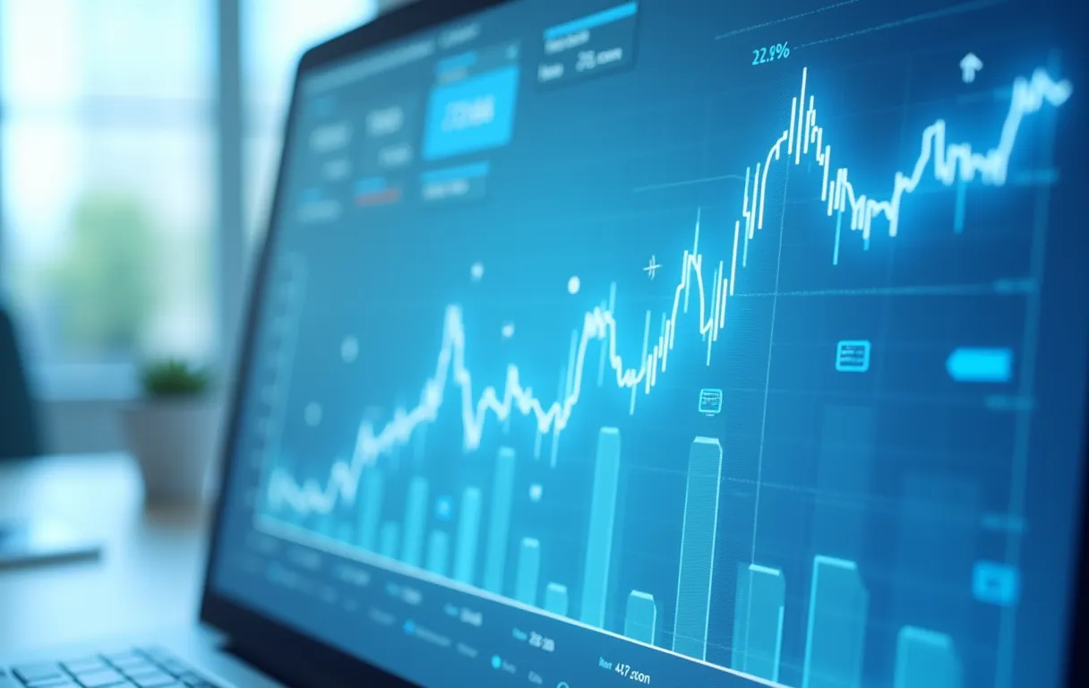 A steadily growing organic traffic trend on an analytics dashboard