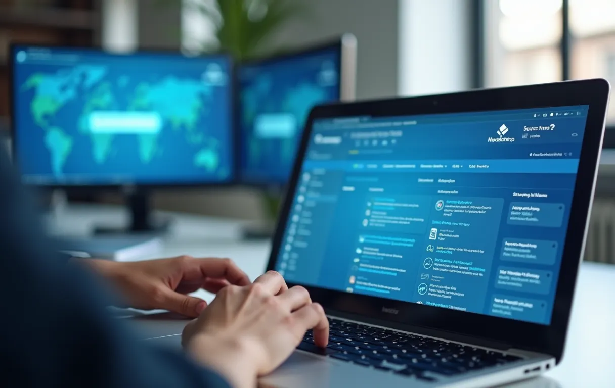 A person reviewing search results for their own name on a laptop