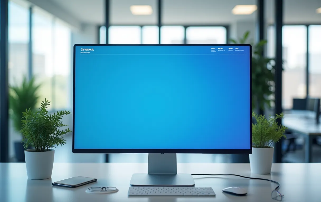 A clean personal brand website homepage on a screen