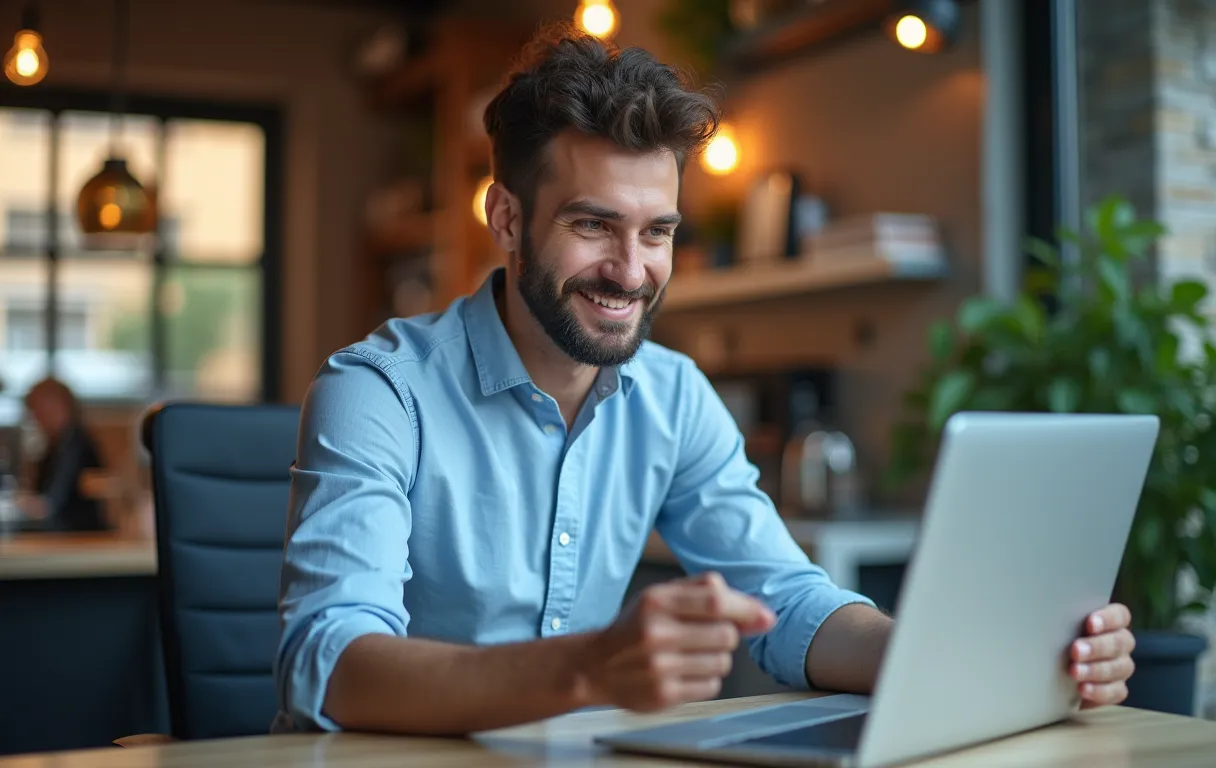 A small business owner reviewing their online visibility across search, maps, and AI