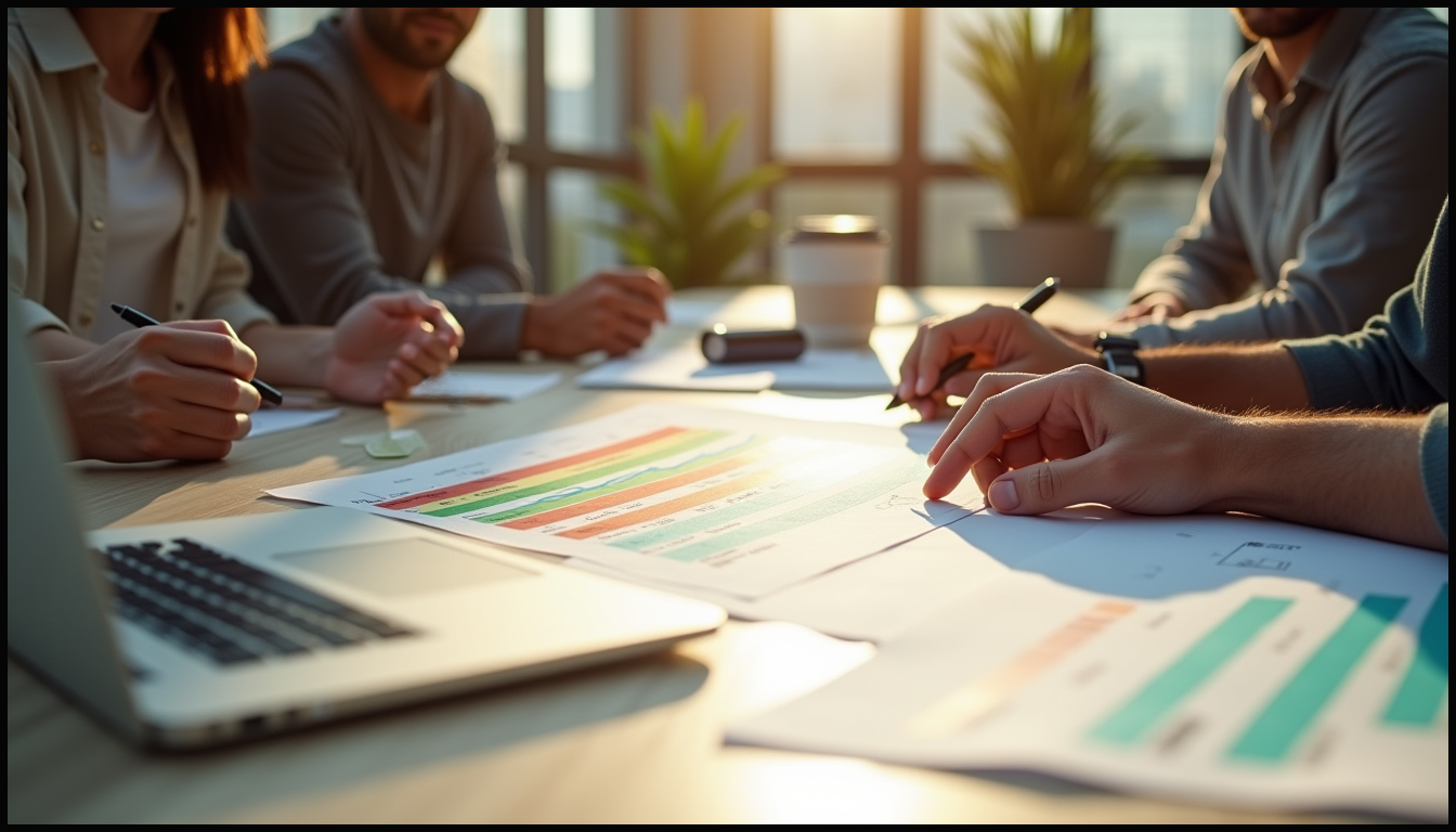 Product leader reviewing roadmap priorities with clear forward momentum