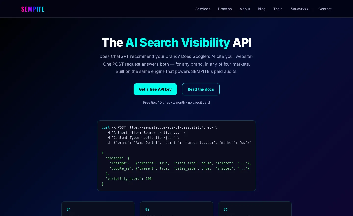 SEMPITE AI Search Visibility API